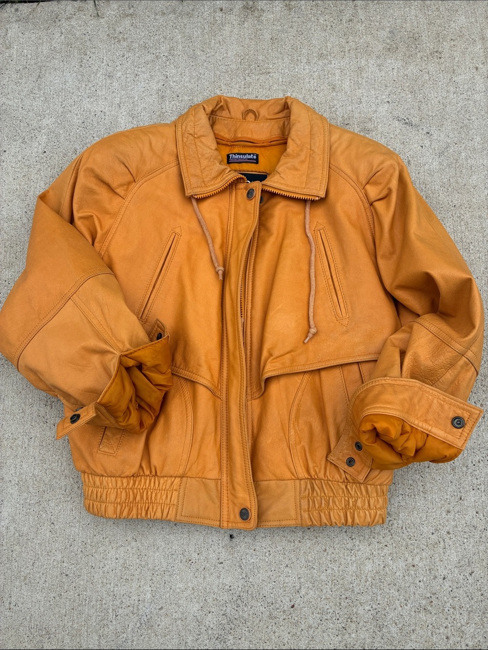 Wilsons Leather Women’s mustard color Leather Bomber Jacket